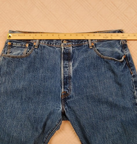 Levis 501 Blues Men's Jeans Size 42/30 Denim 100% Cotton Button Fly - Picture 6 of 13