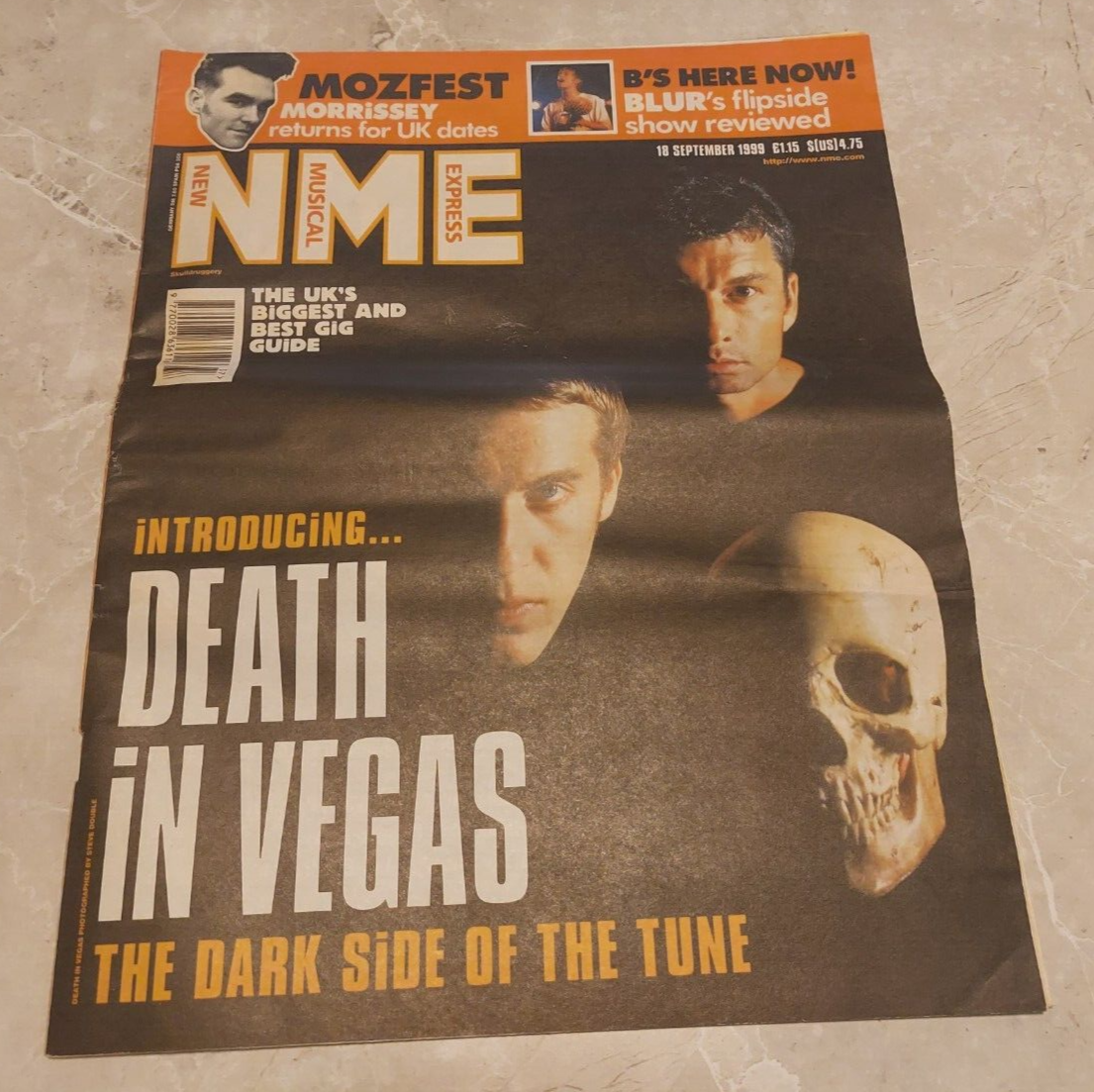 NME 18 SEPTEMBER 1999 DEATH IN VEGAS , MORRISSEY , BLUR , TOM JONES , IGGY POP