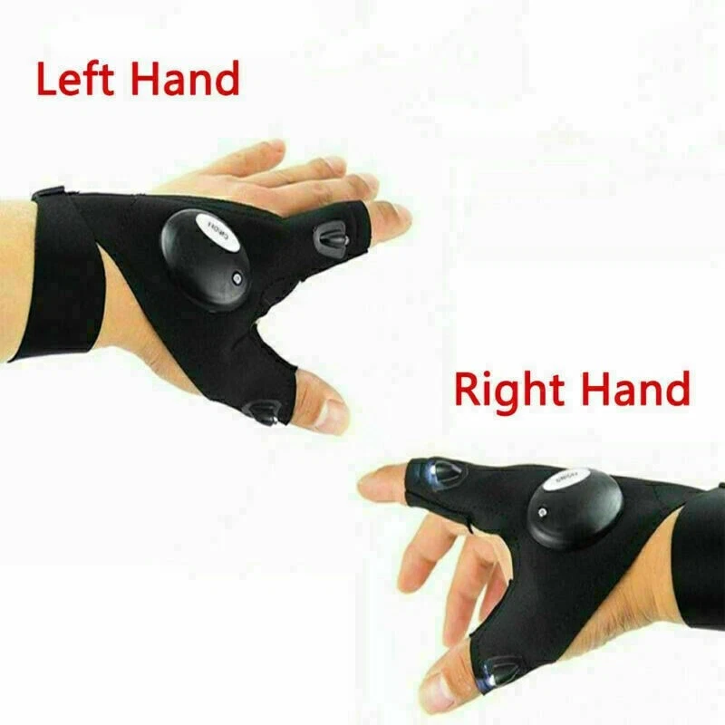 Guantes de Dedo con Luz LED Linterna Herramientas Equipo Exterior Antorcha de Rescate