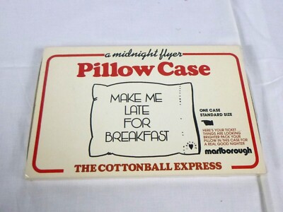 NOS Vtg Marlborough Midnight Flyer Novelty Pillowcase Make Me late For Breakfast