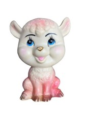 1950s Vintage 6 1/2 Pink Lamb Squeaky Rubber Toy