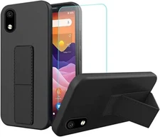 For ZTE Blade A3 2020 TPU Case Telescopic Kickstand+Glass Screen Protector Cover