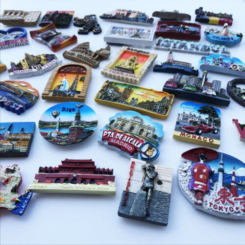 1-Day Shipping World Tourism Souvenirs Fridge Magnets Asia/E/AU/Middle East/USA - Afbeelding 1 van 86
