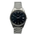Seiko 8222-7000 Quartz Black Date SS Bracelet Watch Working Vintage Mens Dress Q