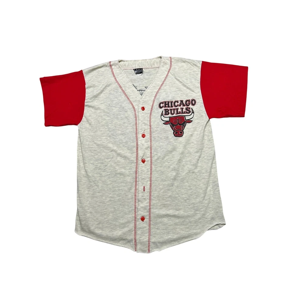 Camiseta de béisbol Chicago Bulls vintage años 90 dos tonos para hombre grande usada en excelente estado NBA RARA Foto 2 de 4
