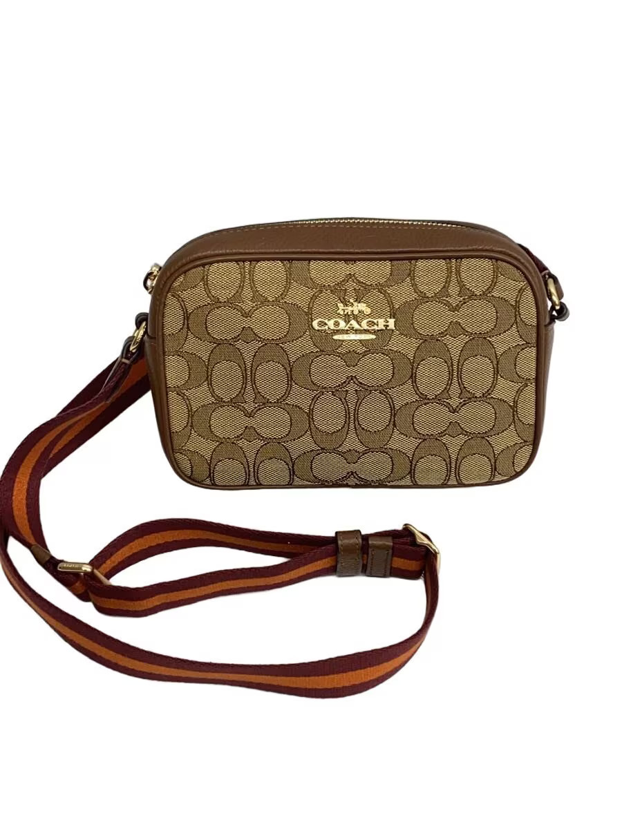 COACH Mini Jamie Camera Bag Signature -- Brown All-Over Print CO927