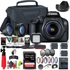 Canon EOS 4000D / Rebel T100 DSLR Camera with 18-55mm Lens 64GB Card More