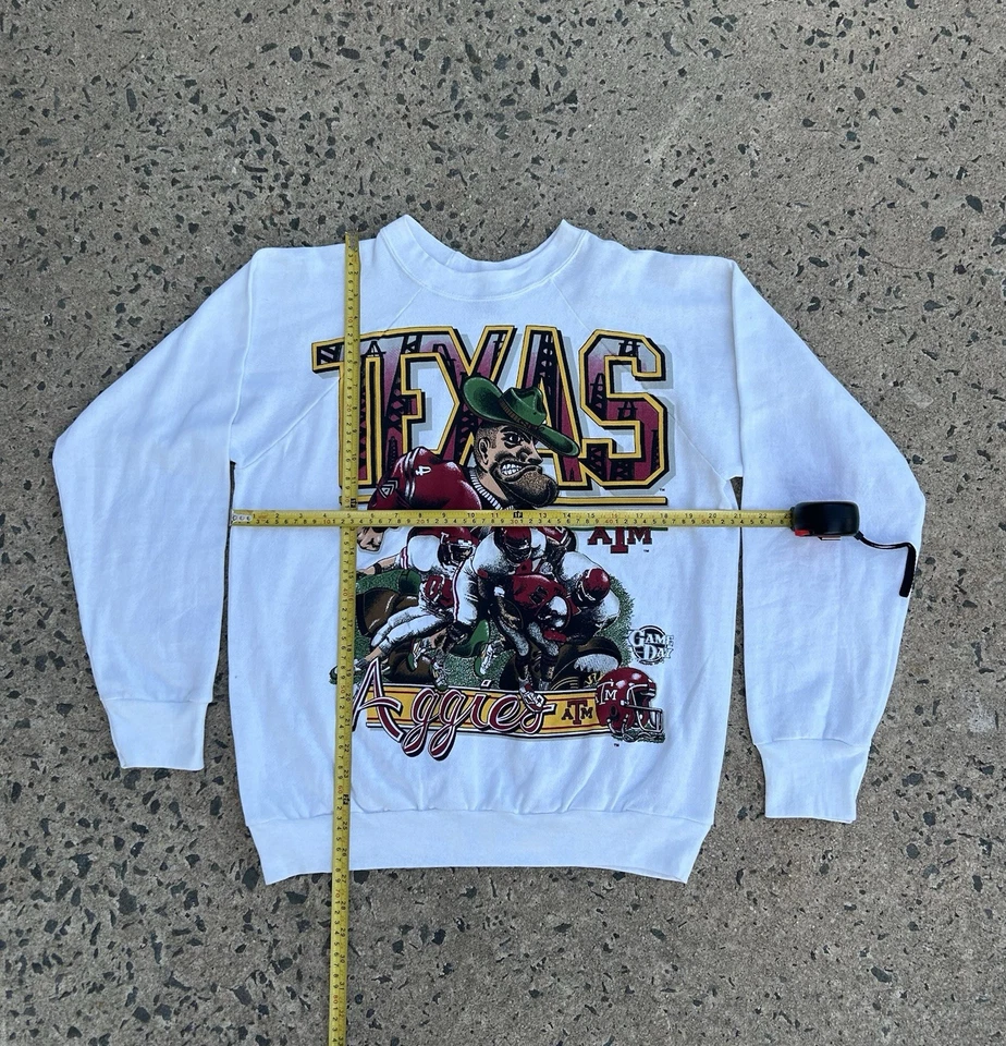 Винтажная редкая толстовка 90-х Texas Aggies A&M ATM с длинным рукавом размер большой подходит размер M - Изображение 4 из 4