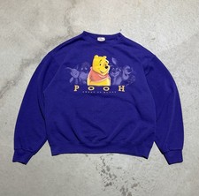 Vintage 90s Disney Store Winnie the Pooh Crewneck Sweatshirt Size M Purple Rare