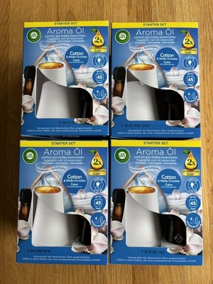 4x AirWick Starter Set Aroma Öl Cotton & Weiße Orchidee Neu&Ovp 
