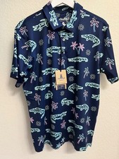 Chubbies Polo Shirt Men  s Medium The Neon Glade Performance Short Sleeve NWT