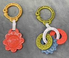 Fisher Price Sit Me Up Floor Seat Cute Cow Replacement Pair Hanging Toy Teether