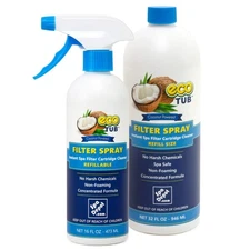 ecoTUB Pool & Hot Tub Spa Instant Filter Cartridge Cleaner: 16oz Spray + 32oz...