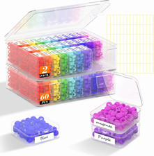 2 Pack 60 Pcs Bead Organizer Box, Clear Plastic Storage Containers Features Hing