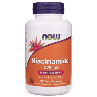 NOW FOODS Niacinamid Niacinamide Vitamin B3 500 mg 100 Kapseln No Flush