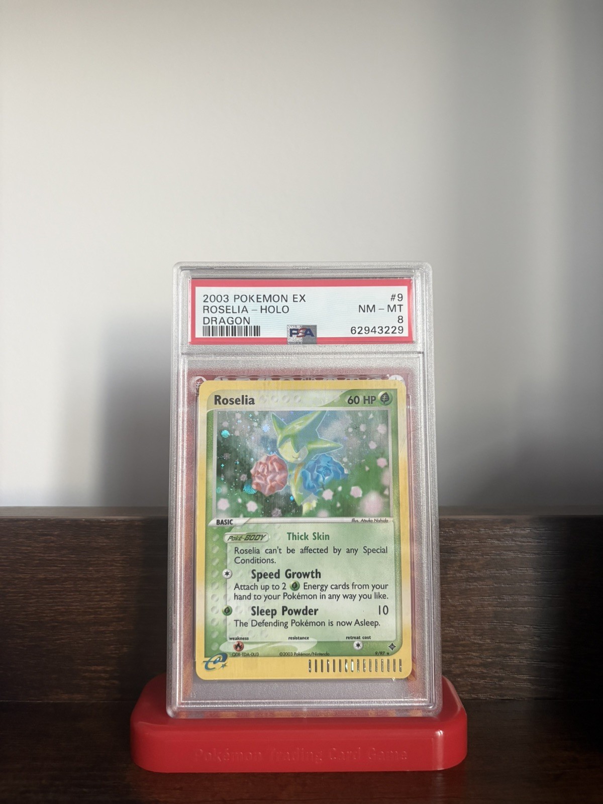 POKEMON 2003 EX DRAGON ROSELIA HOLO 9/97 PSA 8