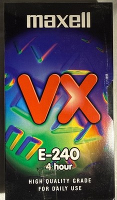1 X  MAXELL HGX  PROFESSIONAL HIGH GRADE VHS  VIDEO TAPE  E-240  4 HOUR NEW