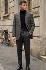 Vintage Giorgio Armani Wool Blazer Jacket Mens Plaid Checked Made Italy 40