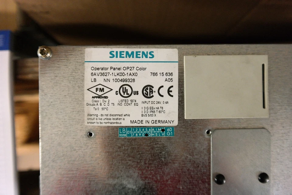 Siemens Simatic Panel OP27 Operator Panel Color 6AV3627-1LK00-1AX0 - Bild 2 von 4