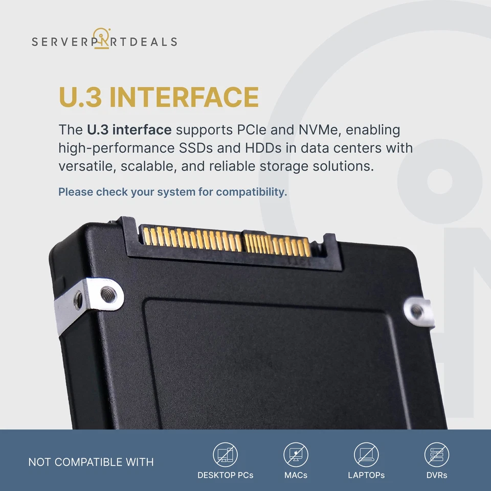 HP/Micron 7450 MAX 6.4TB MTFDKCC6T4TFS PCIe Gen 4 8GB/s U.3 NVMe 3D TLC 2.5" SSD - Image 2 of 4