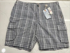 NEW Tommy Bahama BLUE PLAID Casual Flat Front Mens Short Size 40 Caspian Sea $98