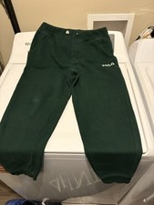 Polo Ralph Lauren Boys Green Solid Fleece Jogger Pants Drawstring L 14-16