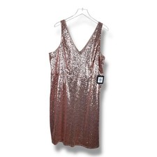 Marina Rose Gold Sequin V Neck Sleeveless Plus Size 22W Party Dress