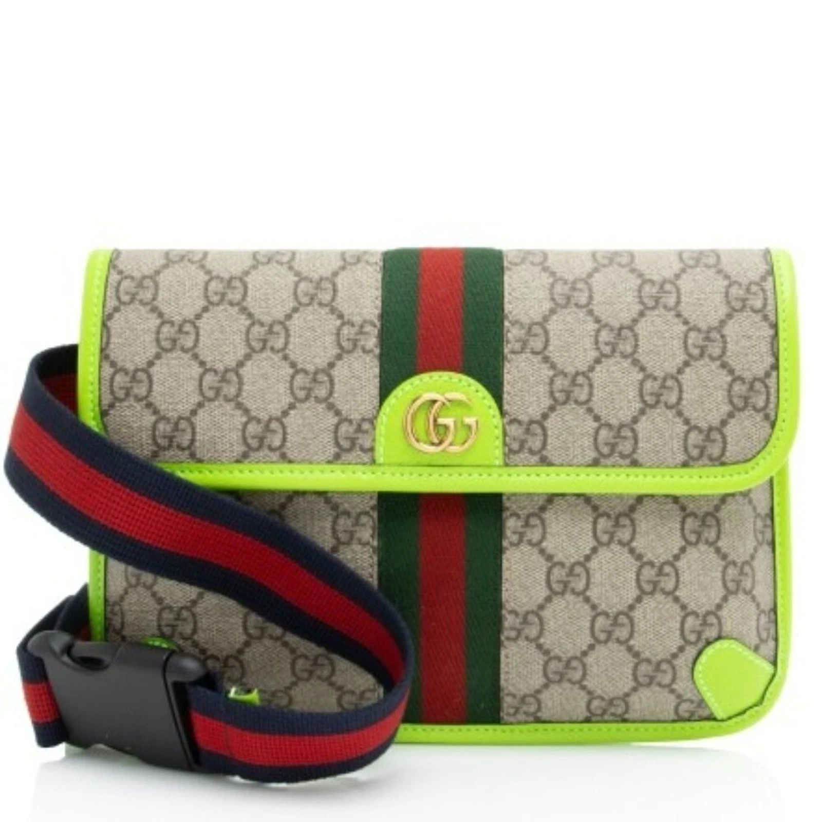 Borsa piccola con cintura Gucci GG Supreme Web Ophidia nuova con etichetta