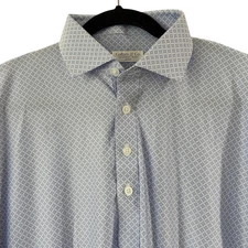 Collars & Co Featherweight Dress Collar Polo Shirt Mens Medium Blue Relaxed