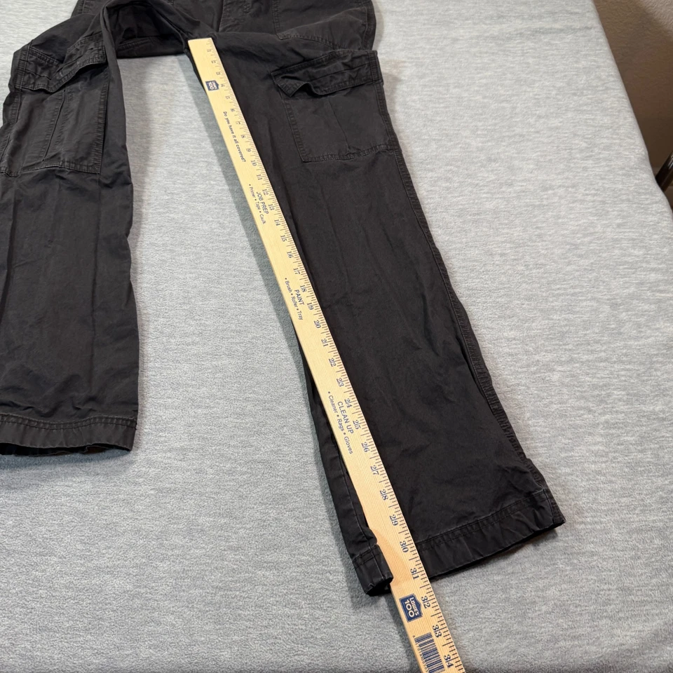 Free People Pants Womens 6 Black Cargo Wide Leg Utility Boho Festival Cotton - Image 3 of 4