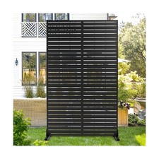 Metal Privacy Screen Outdoor 72" H 44" W,Freestanding Decorative Privacy Sc