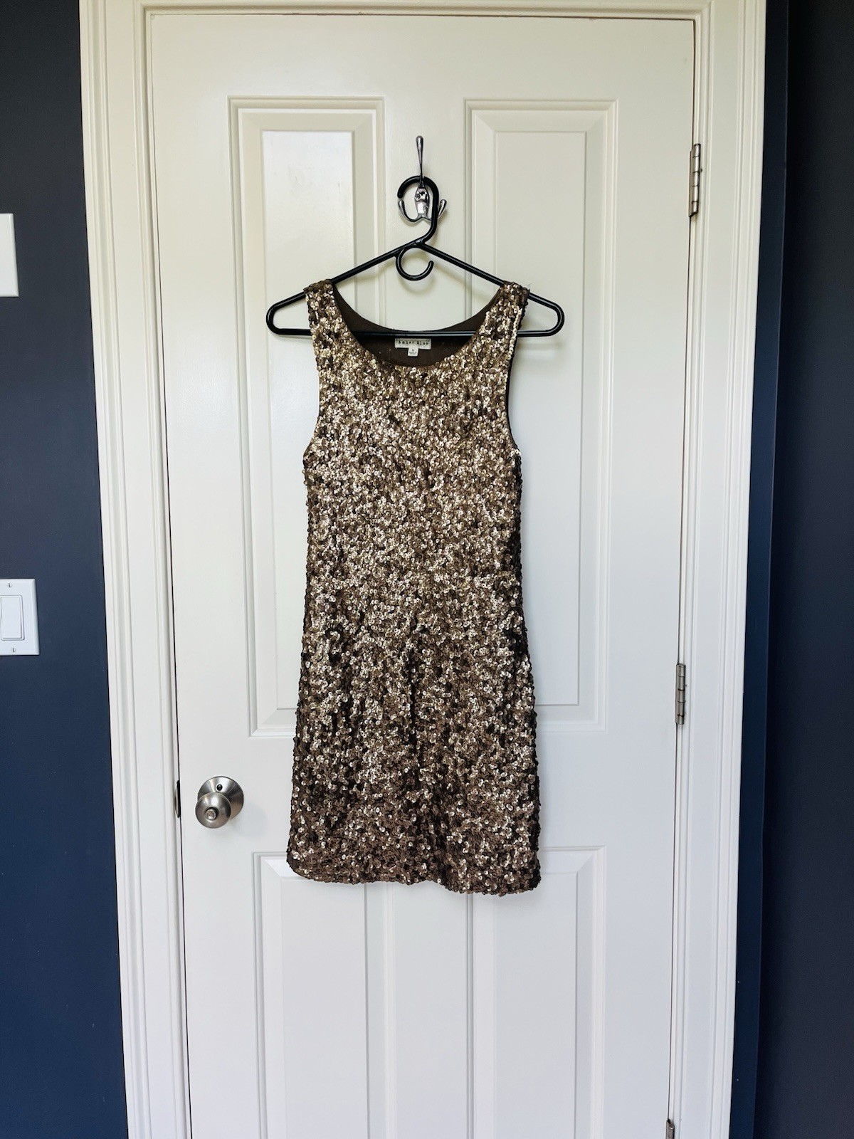 Bronze-Gold Sequined Minidress