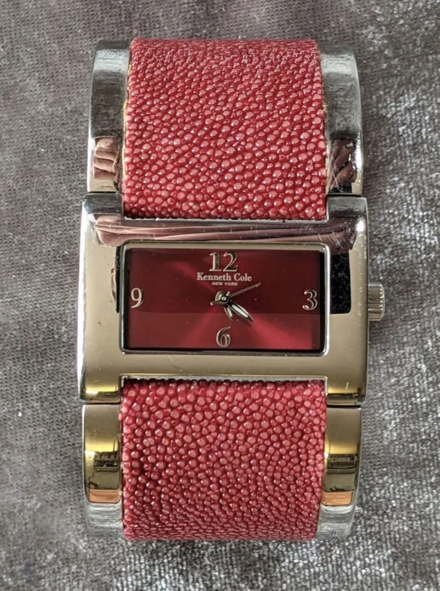 NWOT Kenneth Cole Women’s Watch- coral leather band and silver hardware … Kenneth Cole Womens Watches in Womens Watches - Walmart.com main image 2