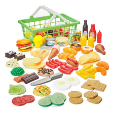 Kid Connection Play Food Basket, 100 Pieces, Toddler Toys