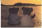 Sunset at Peel Isle of Man Teddy Postcard unused VGC