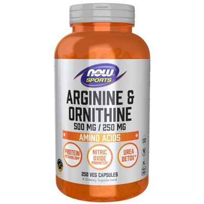 Arginin & Ornithin 500 mg / 250 mg 250 vegetarische Kapseln Now Foods