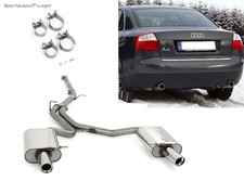 Fox Edelstahl Duplex Racing-Komplettanlage ab Kat Audi A4 B6 Typ 8E Limo/Avant