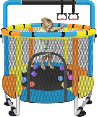5ft Kids Trampoline with Enclosure - Safe Indoor/Outdoor Bounce, 220 lb Capacity