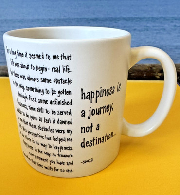 Glück ist eine Reise, kein Ziel ZITAT Kaffee Tee BECHER NEU E