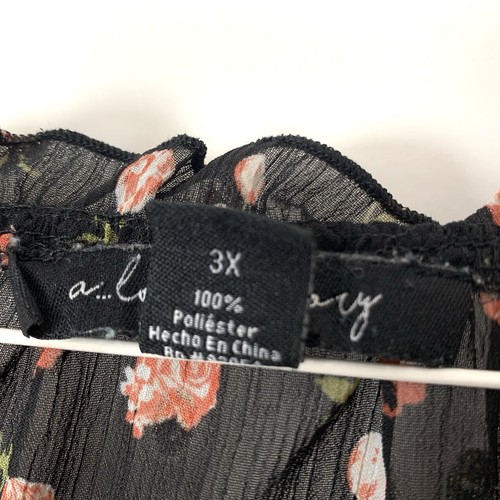 A Love Story 3X Peasant Boho Top Slinky Floral Sheer Arms Flowy Balloon Sleeve - Bild 3 von 9