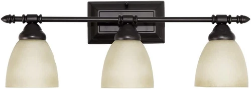Oil Rubbed Bronze 3-Light Bathroom Vanity Fixture - 23.75 Inch Wall Sconce - Picture 1 of 12