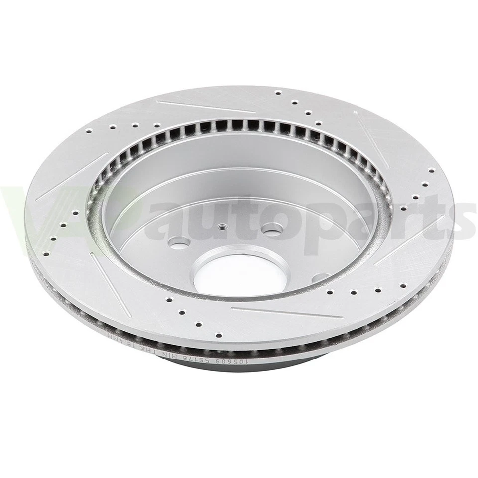 Discos de rotores de freno traseros de taladro y ranura 2 piezas para Chevrolet Equinox 2010-2017 Foto 4 de 4