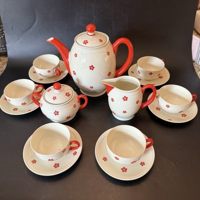 15 Piece Eschenbach, Bavaria, Brunhilde Coffee Pot Sugar Creamer 6 Cups /Saucers