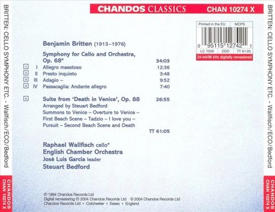 BRITTEN: SYMPHONY FOR CELLO AND ORCHESTRA; DEATH IN VENICE (SUITE) NEW CD
