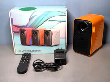 Caydo P1 Art Projector in Orange Portable Auto Focus  Keystone 4K 100" Preowned