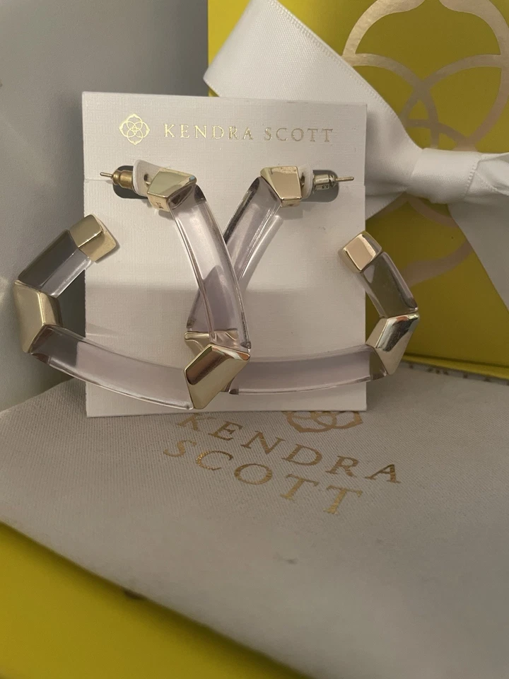 Aros Kendra Scott Arden Gold Statement en acetato transparente Foto 4 de 4