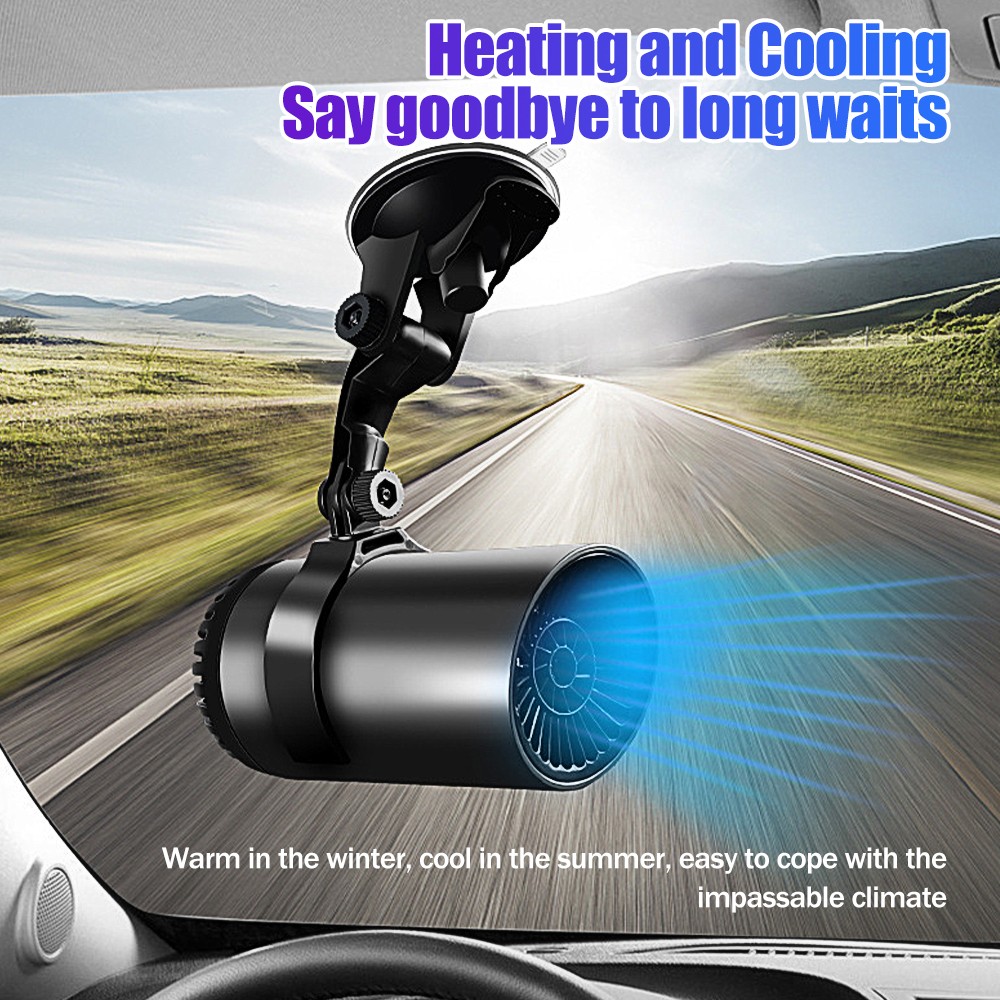 150W Suction Cup Car Heater w/ Heating and Cooling Modes for