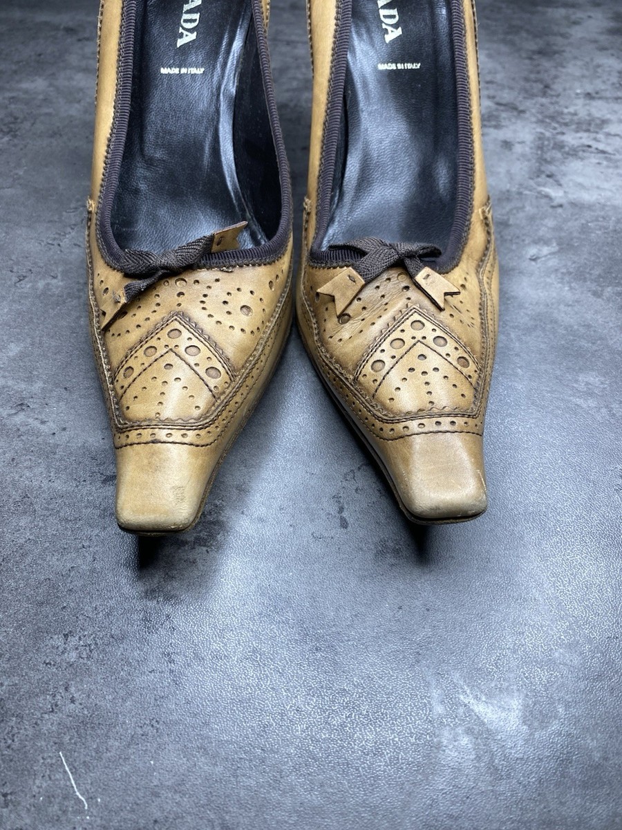 Prada Vintage Brogue Heels – Rare Find Size 39 | eBay