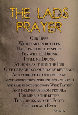 Ontrada Blechschild 12x18cm gewölbt the lads Prayer our Beer which Schild
