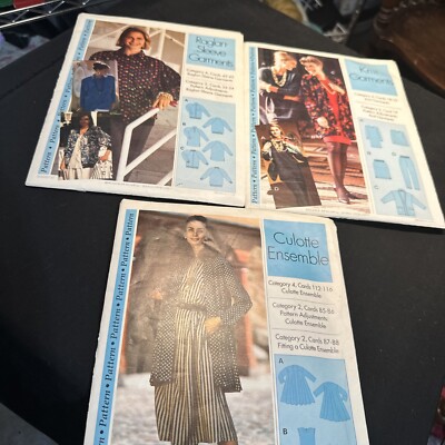 Lot of 3 Sewing Patterns Step by Step Knit Culotte Raglan Sleeve Uncut FF 4-22